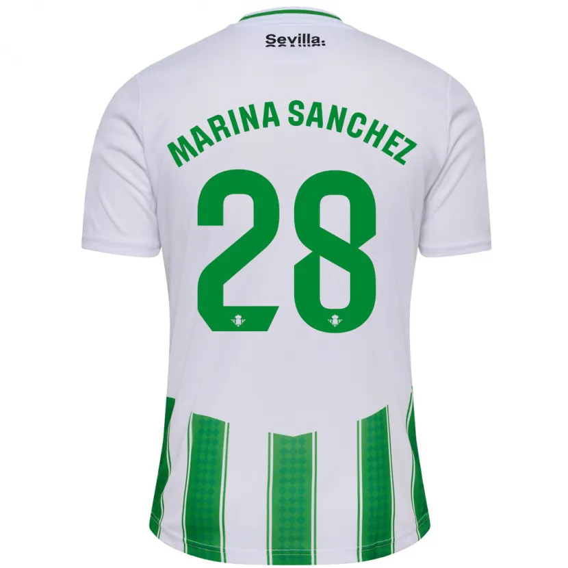 Danxen Niño Camiseta Marina Sánchez #28 Blanco 1ª Equipación 2023/24 La Camisa