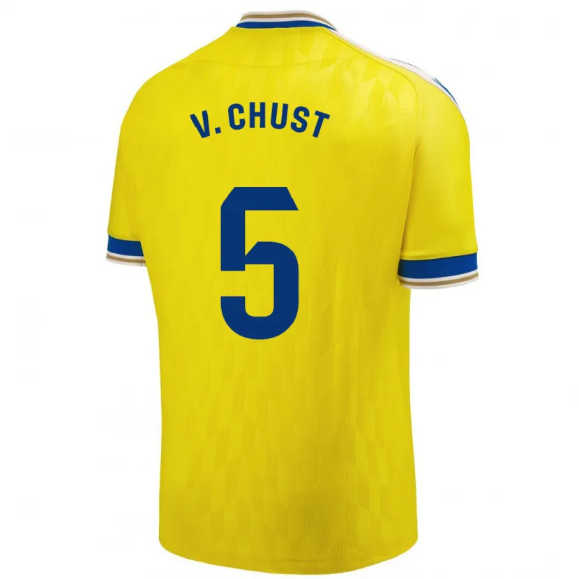 Danxen Niño Camiseta Víctor Chust #5 Amarillo 1ª Equipación 2023/24 La Camisa