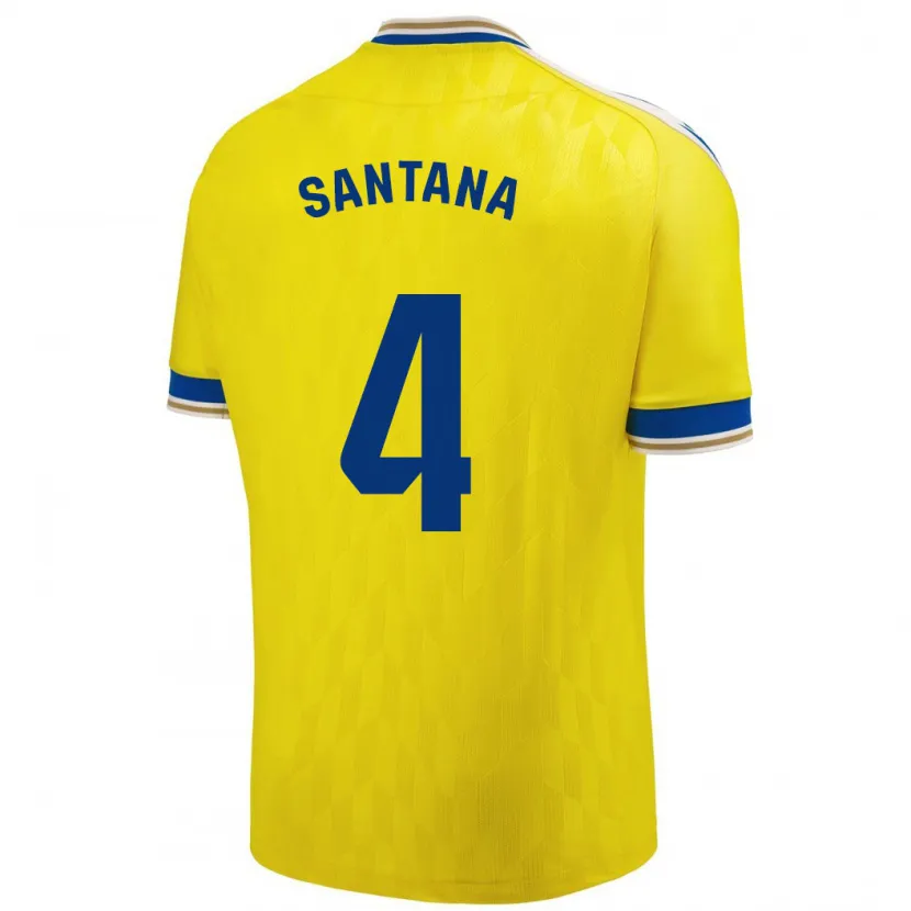 Danxen Niño Camiseta María Del Carmen Santana Vázquez #4 Amarillo 1ª Equipación 2023/24 La Camisa