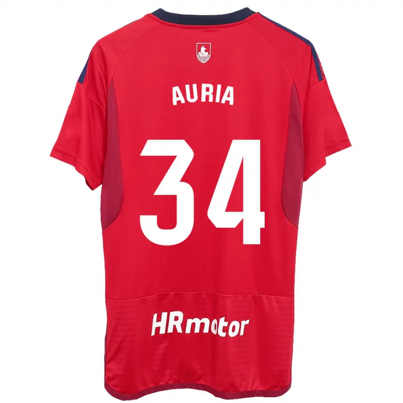 Danxen Niño Camiseta Miguel Auria #34 Rojo 1ª Equipación 2023/24 La Camisa