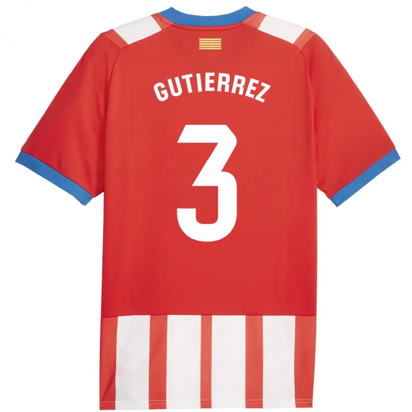 Danxen Niño Camiseta Miguel Gutiérrez #3 Rojo Blanco 1ª Equipación 2023/24 La Camisa