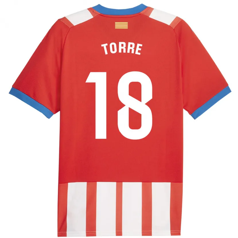 Danxen Niño Camiseta Pablo Torre #18 Rojo Blanco 1ª Equipación 2023/24 La Camisa