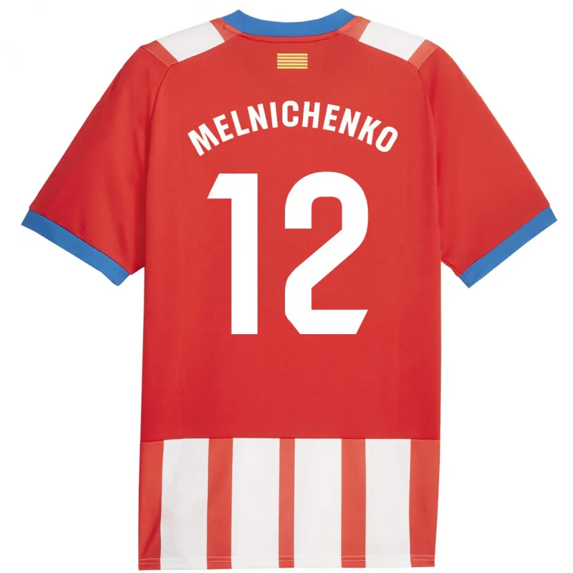 Danxen Niño Camiseta Dmytro Melnichenko #12 Rojo Blanco 1ª Equipación 2023/24 La Camisa