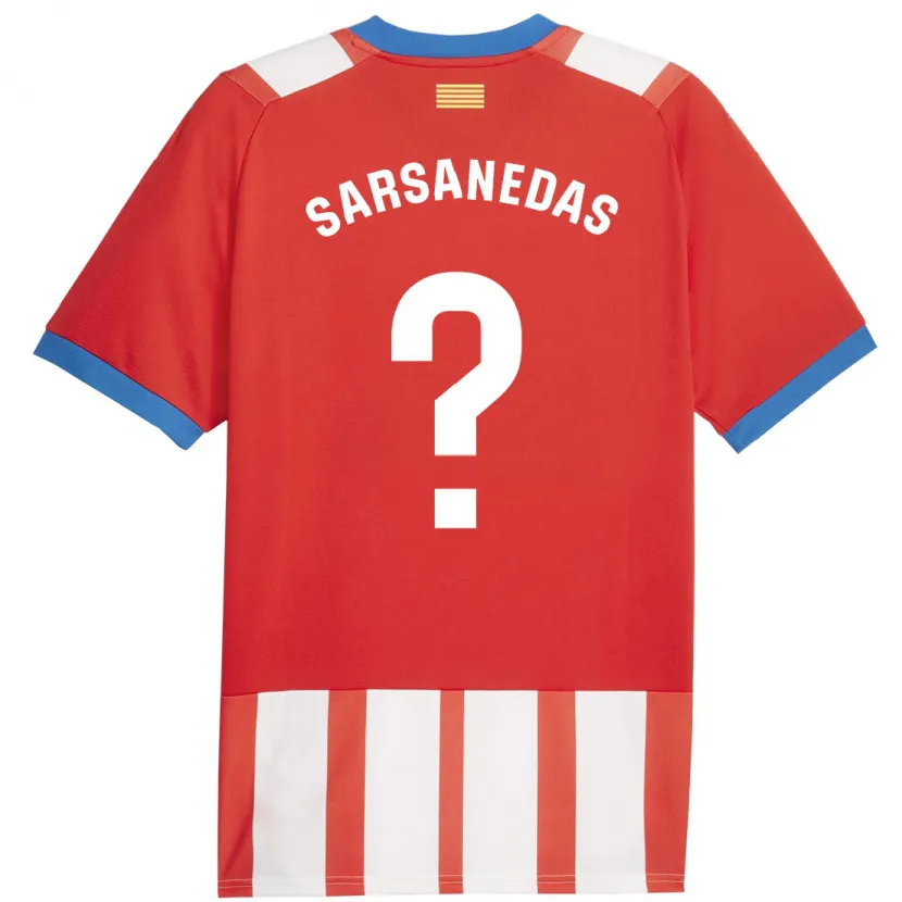 Danxen Niño Camiseta Joao Sarsanedas #0 Rojo Blanco 1ª Equipación 2023/24 La Camisa