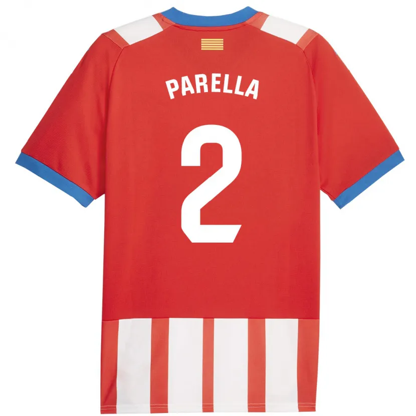 Danxen Niño Camiseta Virginia Parella #2 Rojo Blanco 1ª Equipación 2023/24 La Camisa