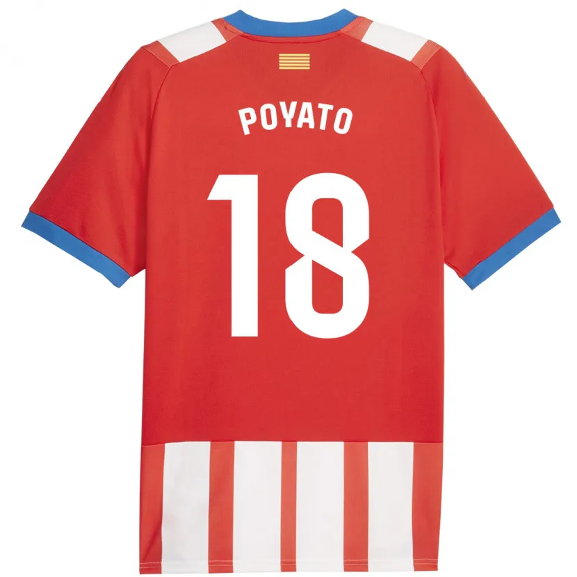 Danxen Niño Camiseta Marina Poyato #18 Rojo Blanco 1ª Equipación 2023/24 La Camisa