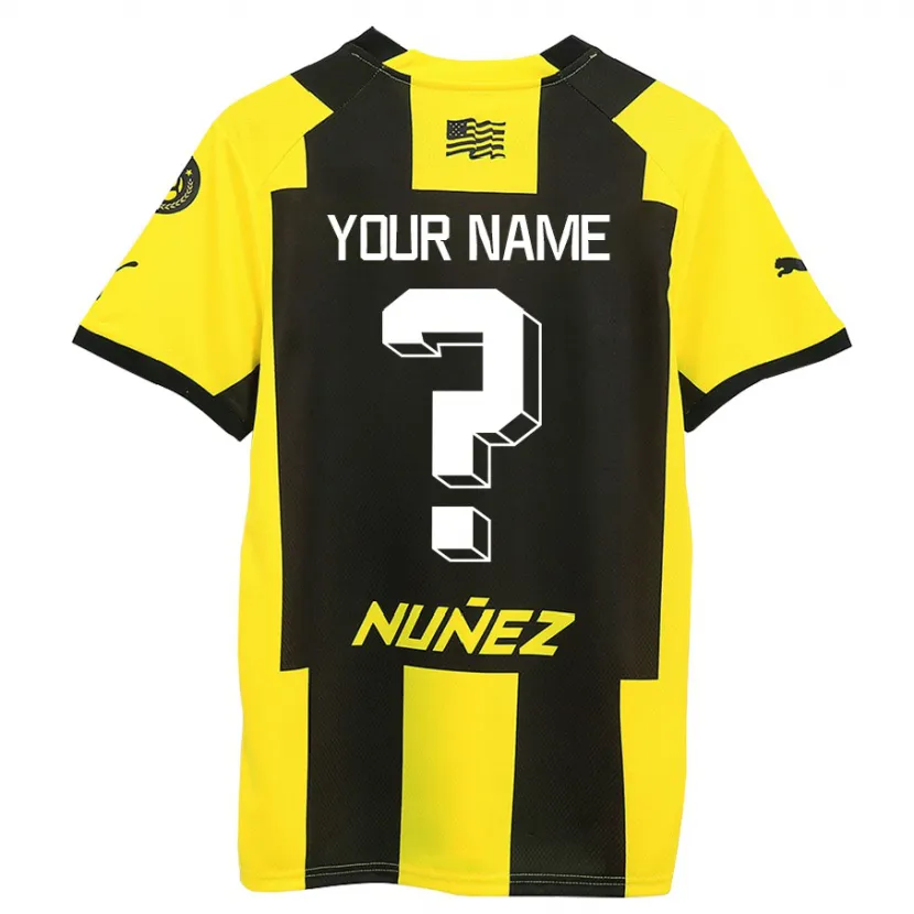 Danxen Niño Camiseta Su Nombre #0 Amarillo Negro 1ª Equipación 2023/24 La Camisa