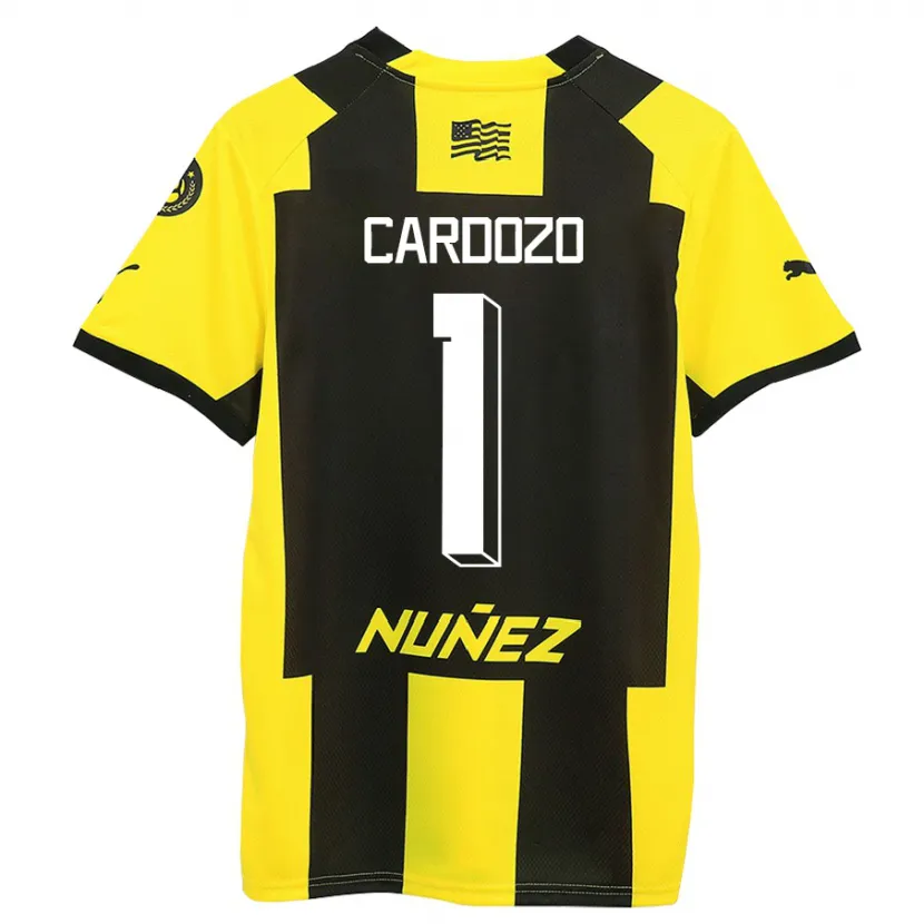 Danxen Niño Camiseta Thiago Cardozo #1 Amarillo Negro 1ª Equipación 2023/24 La Camisa