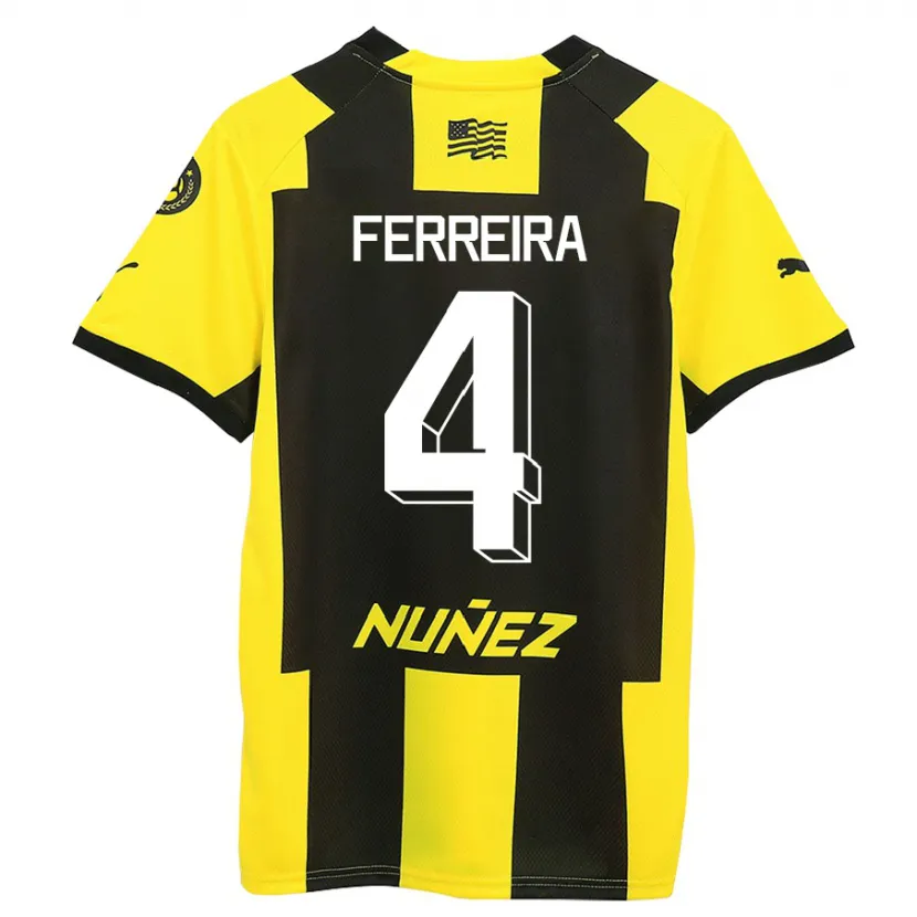 Danxen Niño Camiseta Joaquín Ferreira #4 Amarillo Negro 1ª Equipación 2023/24 La Camisa