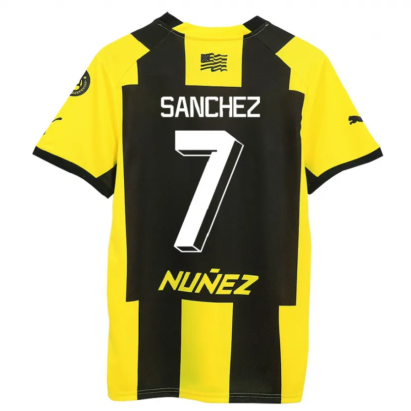 Danxen Niño Camiseta Carlos Sánchez #7 Amarillo Negro 1ª Equipación 2023/24 La Camisa