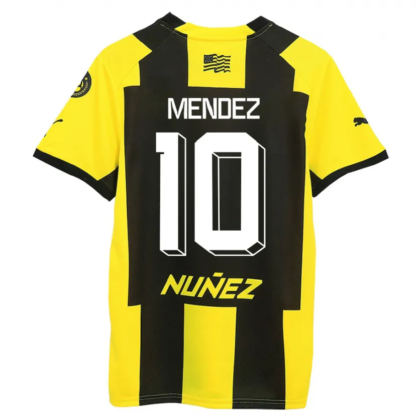 Danxen Niño Camiseta Kevin Méndez #10 Amarillo Negro 1ª Equipación 2023/24 La Camisa