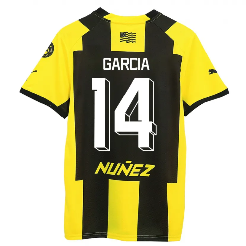 Danxen Niño Camiseta Damián García #14 Amarillo Negro 1ª Equipación 2023/24 La Camisa