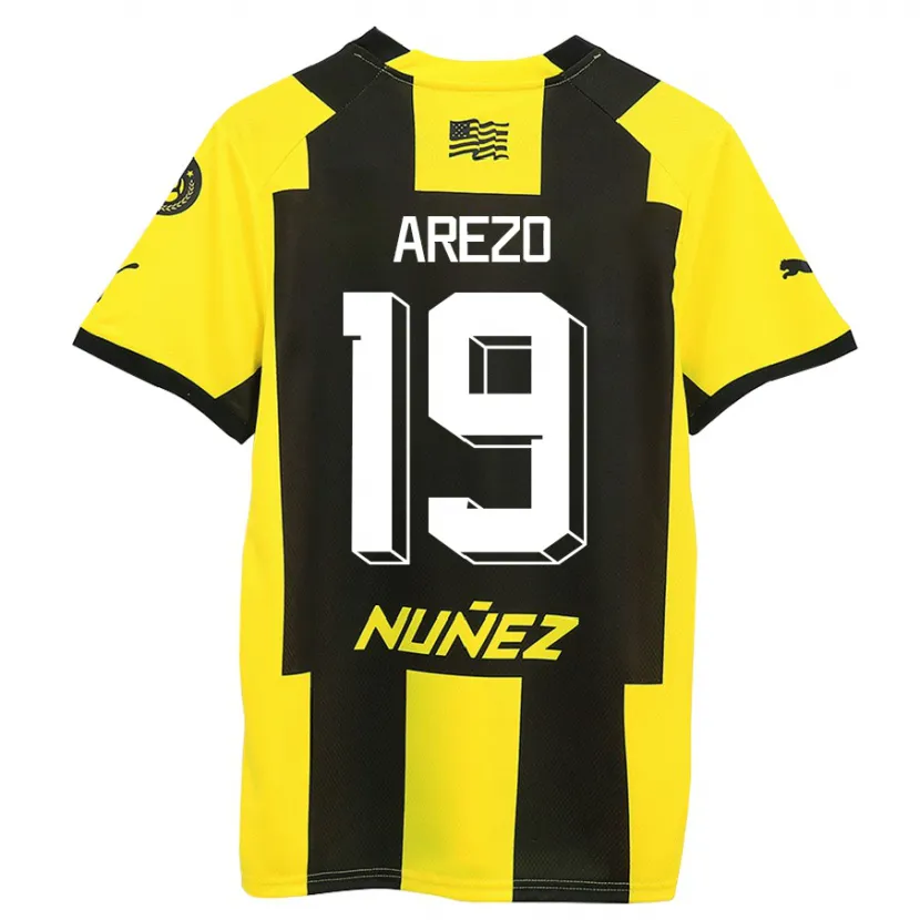 Danxen Niño Camiseta Matías Arezo #19 Amarillo Negro 1ª Equipación 2023/24 La Camisa