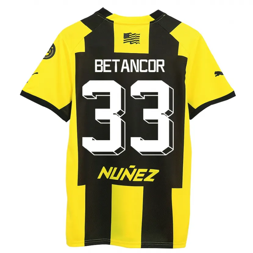 Danxen Niño Camiseta Bruno Betancor #33 Amarillo Negro 1ª Equipación 2023/24 La Camisa