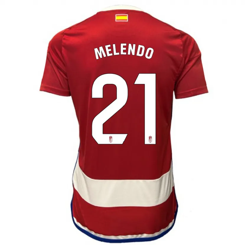 Danxen Niño Camiseta Óscar Melendo #21 Rojo 1ª Equipación 2023/24 La Camisa