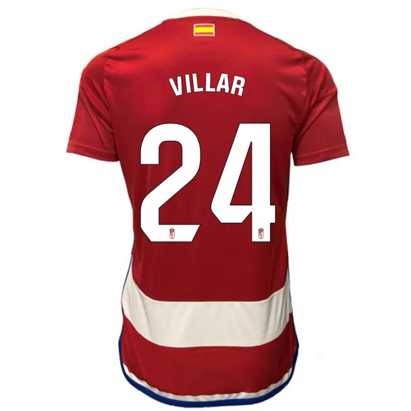 Danxen Niño Camiseta Gonzalo Villar #24 Rojo 1ª Equipación 2023/24 La Camisa