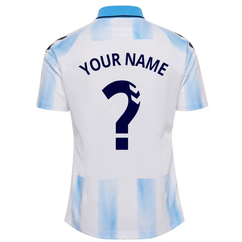 Danxen Niño Camiseta Su Nombre #0 Blanco Azul 1ª Equipación 2023/24 La Camisa