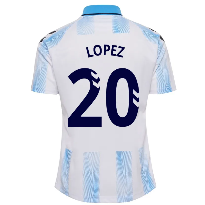 Danxen Niño Camiseta Adri López #20 Blanco Azul 1ª Equipación 2023/24 La Camisa