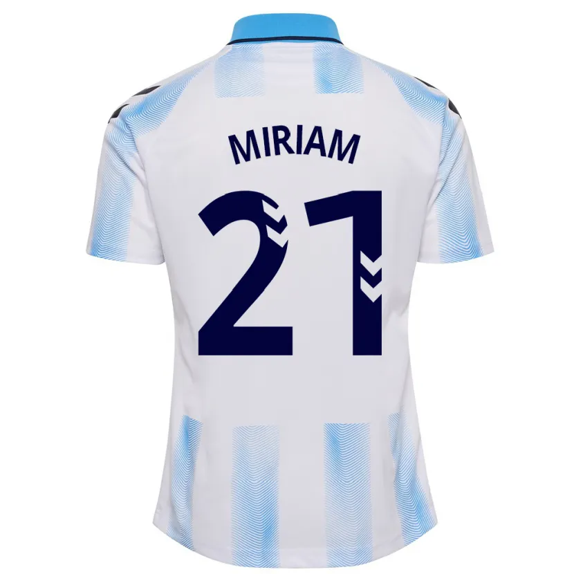 Danxen Niño Camiseta Míriam #21 Blanco Azul 1ª Equipación 2023/24 La Camisa