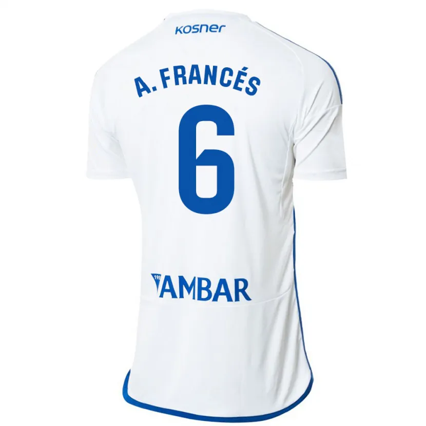 Danxen Niño Camiseta Alejandro Francés #6 Blanco 1ª Equipación 2023/24 La Camisa