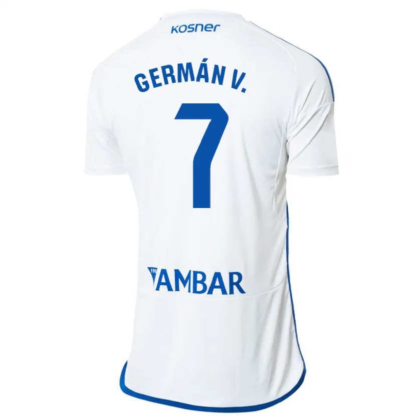 Danxen Niño Camiseta Germán Valera #7 Blanco 1ª Equipación 2023/24 La Camisa