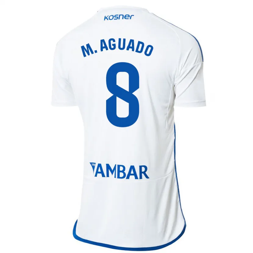 Danxen Niño Camiseta Marc Aguado #8 Blanco 1ª Equipación 2023/24 La Camisa