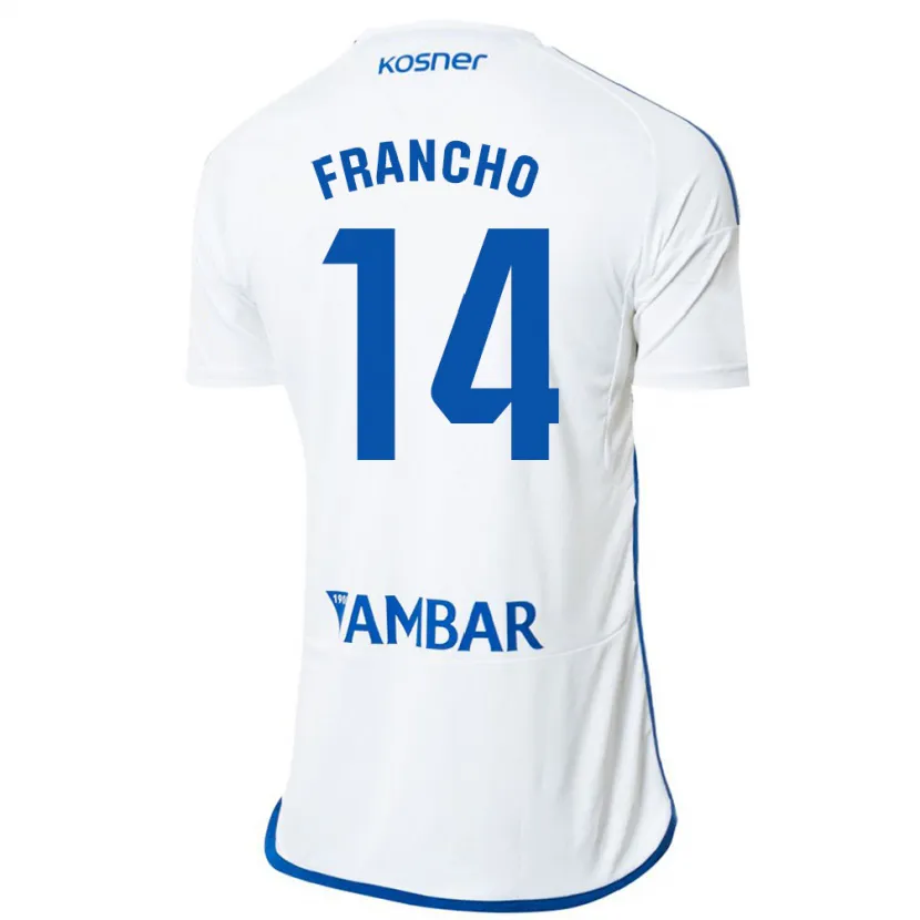 Danxen Niño Camiseta Francho Serrano #14 Blanco 1ª Equipación 2023/24 La Camisa