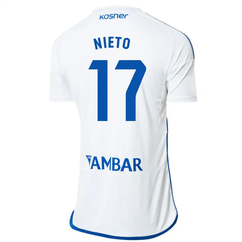 Danxen Niño Camiseta Carlos Nieto #17 Blanco 1ª Equipación 2023/24 La Camisa