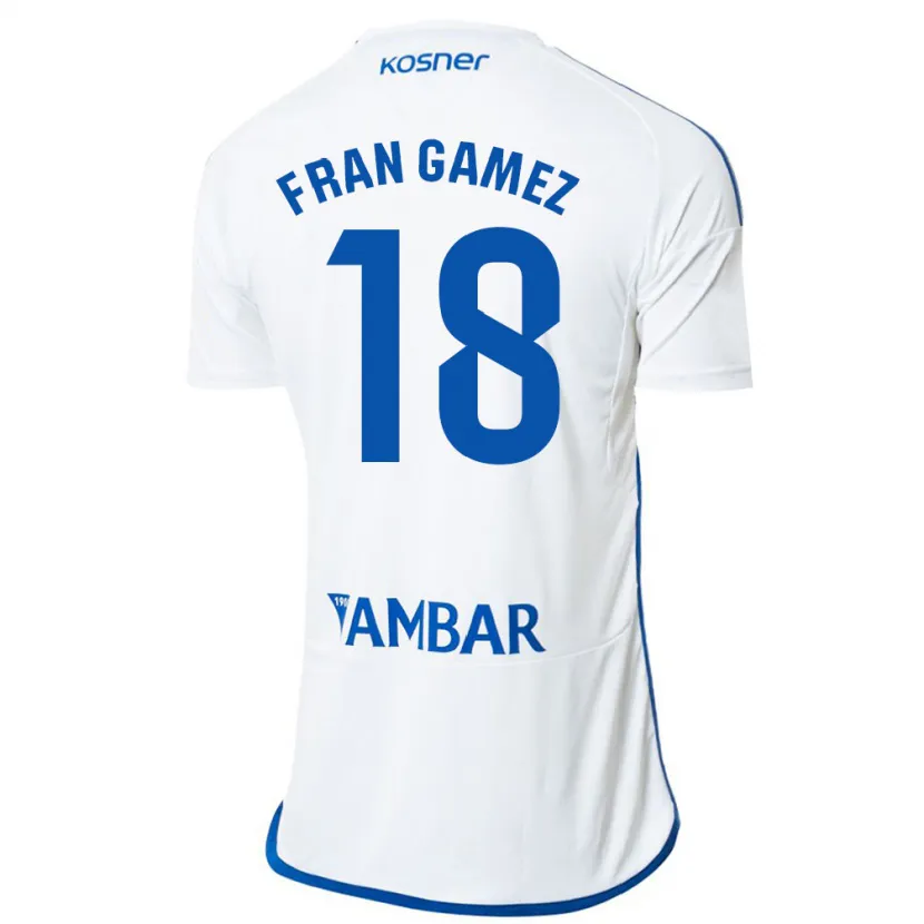 Danxen Niño Camiseta Fran Gámez #18 Blanco 1ª Equipación 2023/24 La Camisa