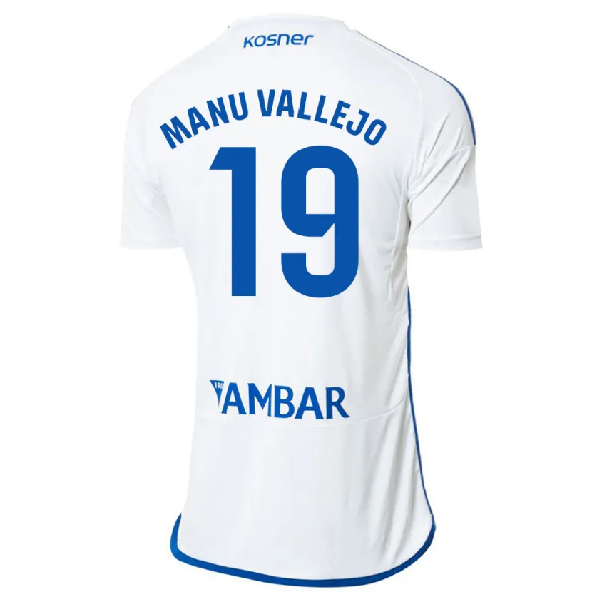 Danxen Niño Camiseta Manu Vallejo #19 Blanco 1ª Equipación 2023/24 La Camisa