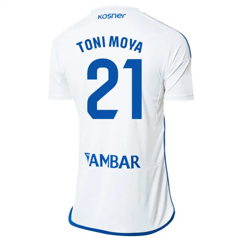 Danxen Niño Camiseta Toni Moya #21 Blanco 1ª Equipación 2023/24 La Camisa