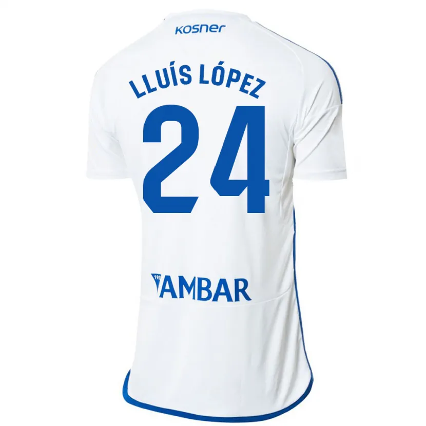 Danxen Niño Camiseta Lluís López #24 Blanco 1ª Equipación 2023/24 La Camisa