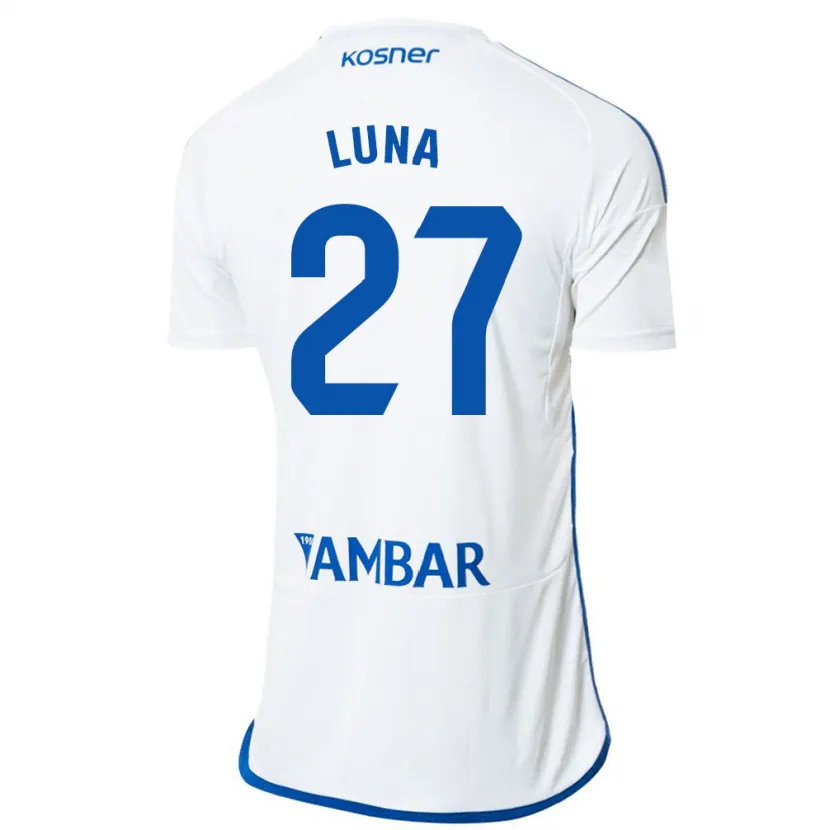 Danxen Niño Camiseta Marcos Luna #27 Blanco 1ª Equipación 2023/24 La Camisa