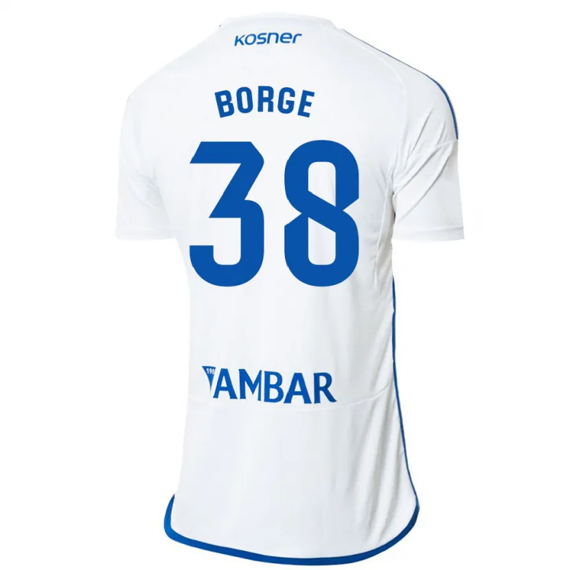 Danxen Niño Camiseta Andrés Borge #38 Blanco 1ª Equipación 2023/24 La Camisa