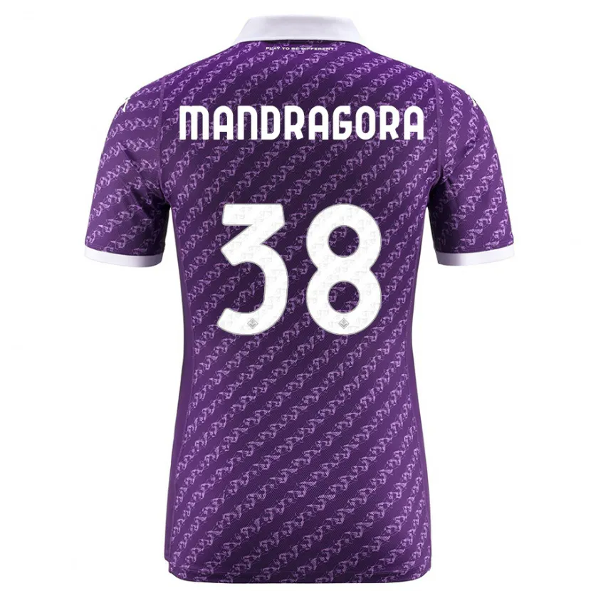 Danxen Niño Camiseta Rolando Mandragora #38 Violeta 1ª Equipación 2023/24 La Camisa