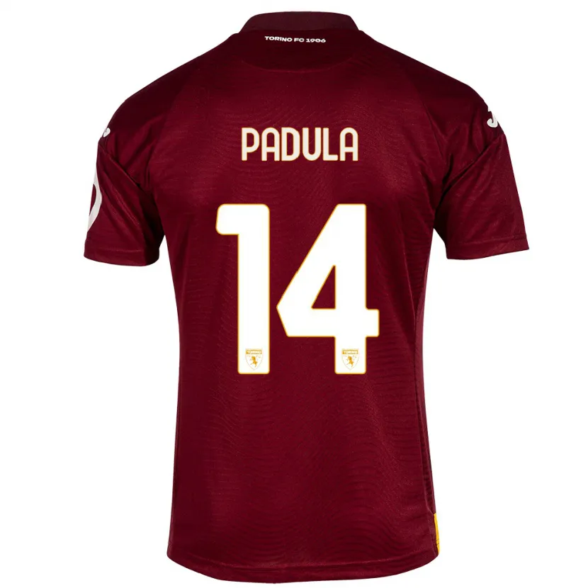 Danxen Niño Camiseta Cristian Padula #14 Rojo Oscuro 1ª Equipación 2023/24 La Camisa