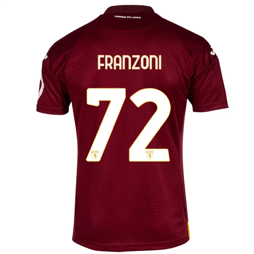 Danxen Niño Camiseta Nicolò Franzoni #72 Rojo Oscuro 1ª Equipación 2023/24 La Camisa