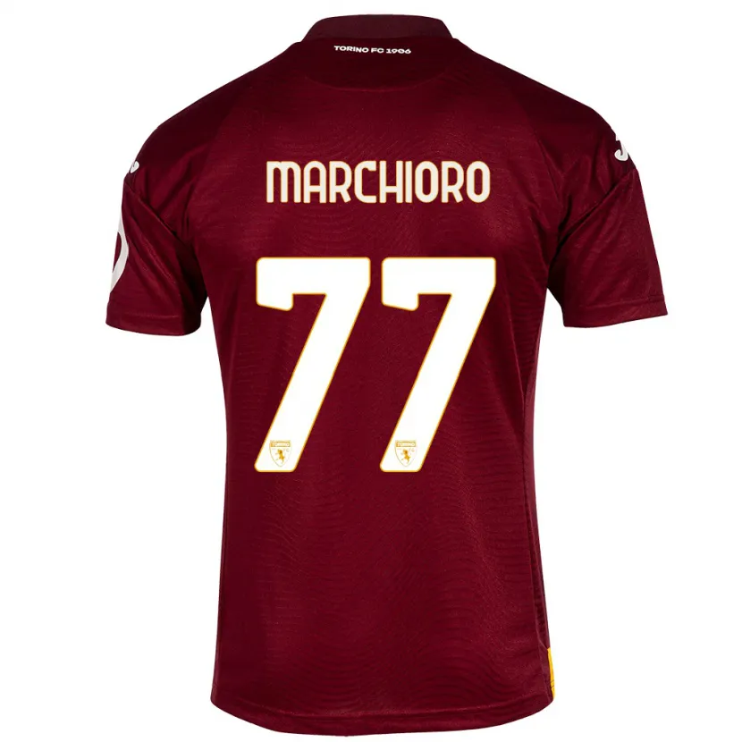 Danxen Niño Camiseta Raffaele Marchioro #77 Rojo Oscuro 1ª Equipación 2023/24 La Camisa