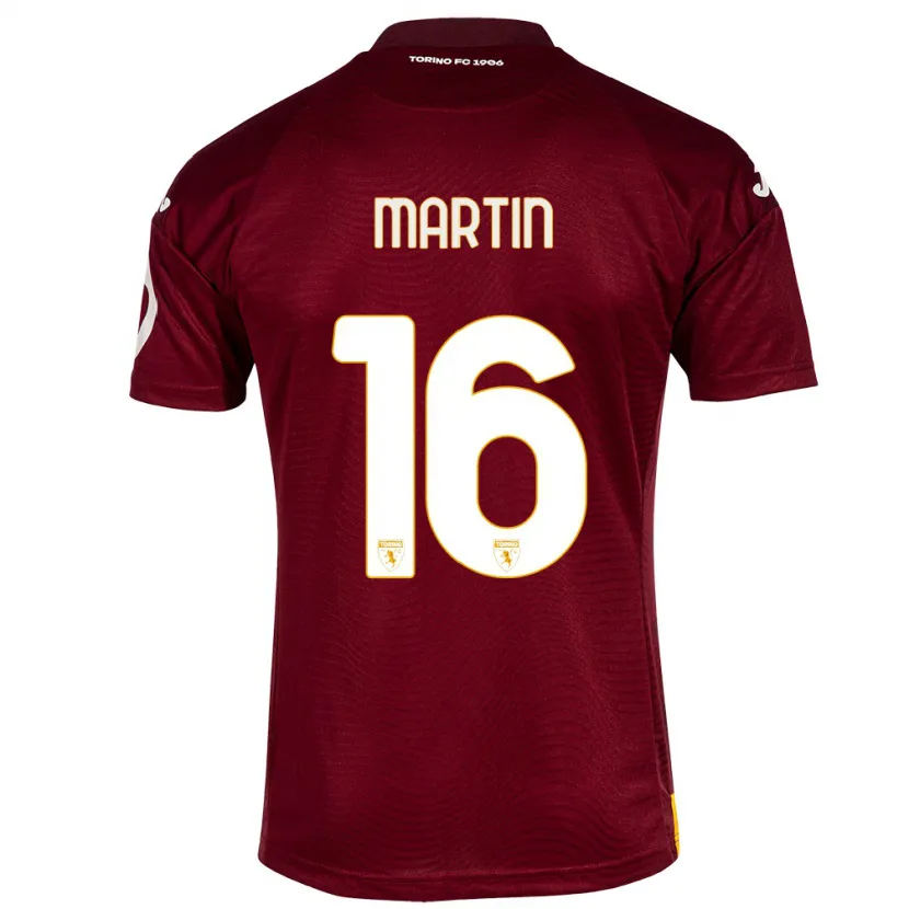 Danxen Niño Camiseta Francesca Martin #16 Rojo Oscuro 1ª Equipación 2023/24 La Camisa