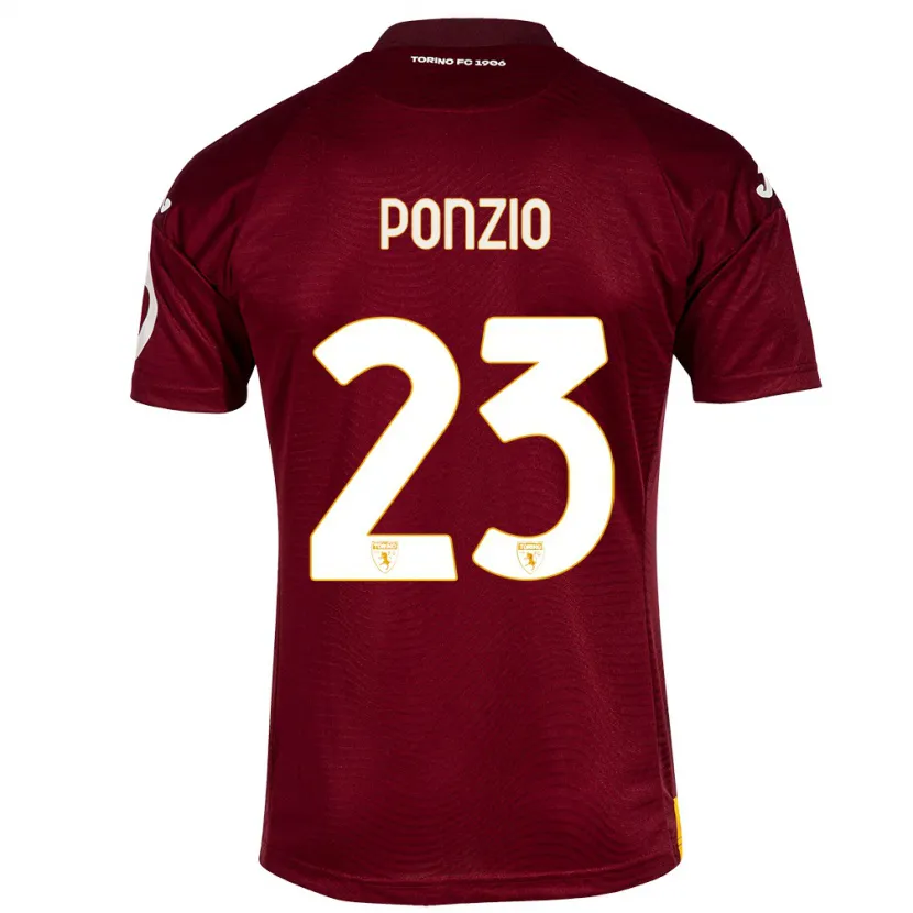 Danxen Niño Camiseta Erika Ponzio #23 Rojo Oscuro 1ª Equipación 2023/24 La Camisa