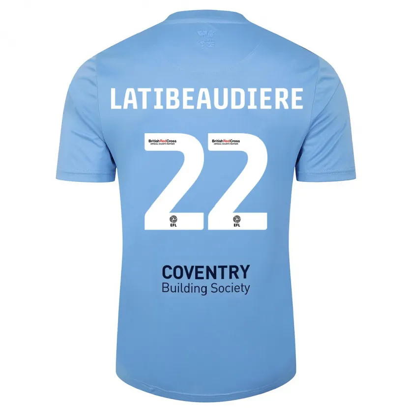 Danxen Niño Camiseta Joel Latibeaudiere #22 Cielo Azul 1ª Equipación 2023/24 La Camisa