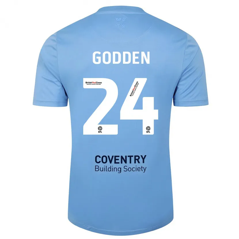 Danxen Niño Camiseta Matt Godden #24 Cielo Azul 1ª Equipación 2023/24 La Camisa