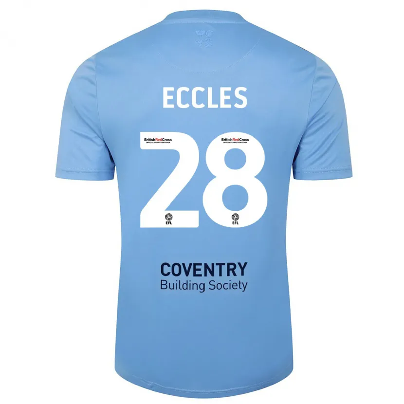 Danxen Niño Camiseta Josh Eccles #28 Cielo Azul 1ª Equipación 2023/24 La Camisa