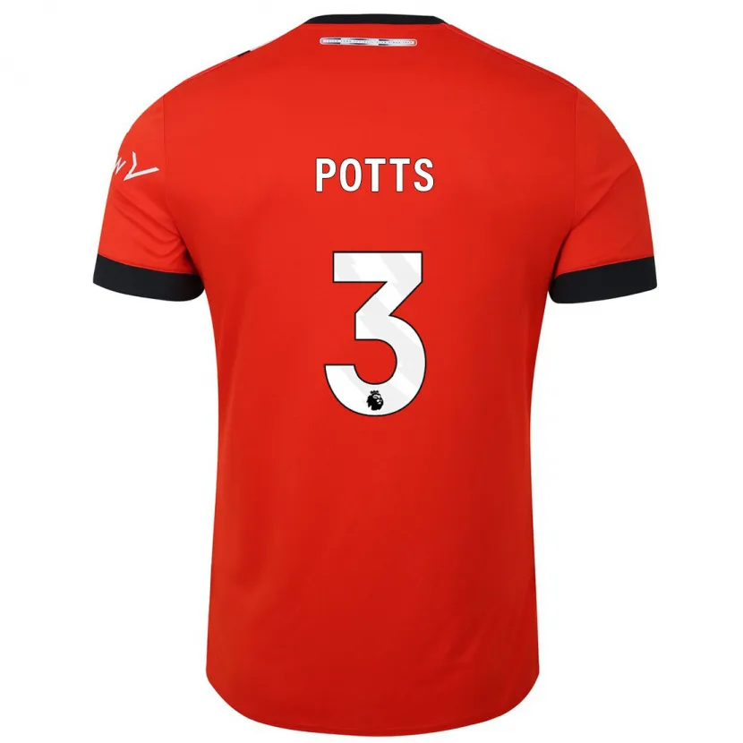 Danxen Niño Camiseta Dan Potts #3 Rojo 1ª Equipación 2023/24 La Camisa