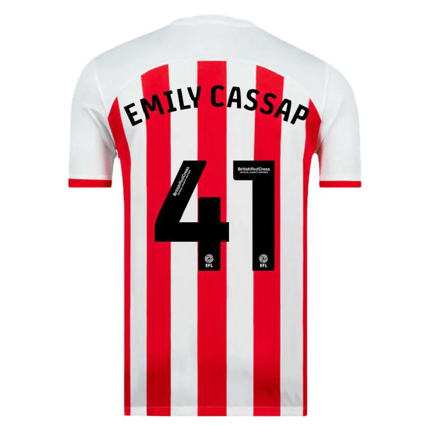 Danxen Niño Camiseta Emily Cassap #41 Blanco 1ª Equipación 2023/24 La Camisa