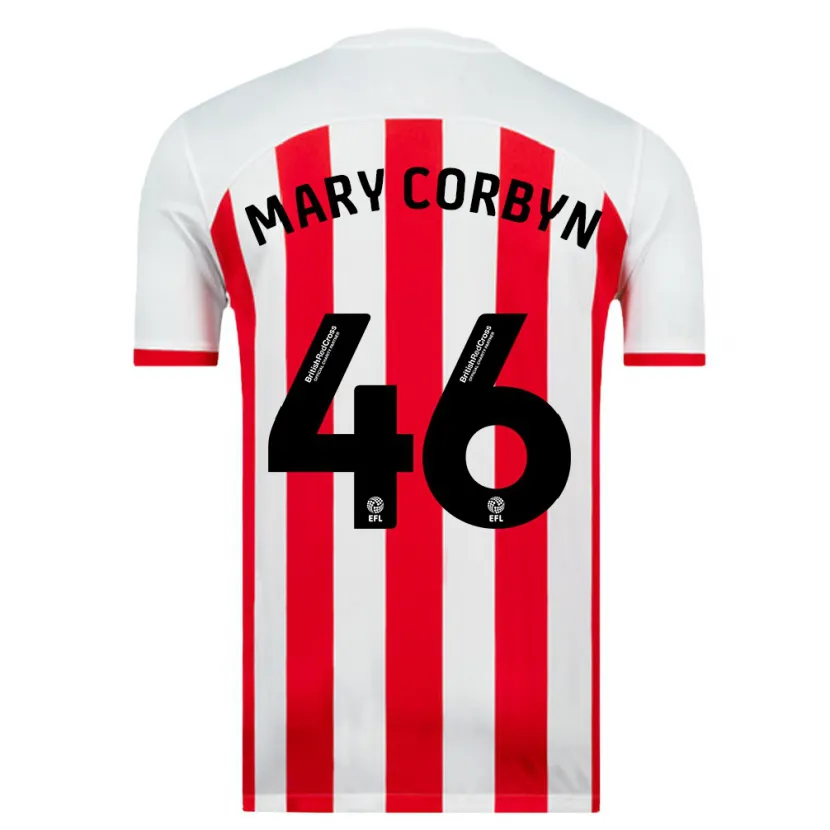 Danxen Niño Camiseta Mary Corbyn #46 Blanco 1ª Equipación 2023/24 La Camisa