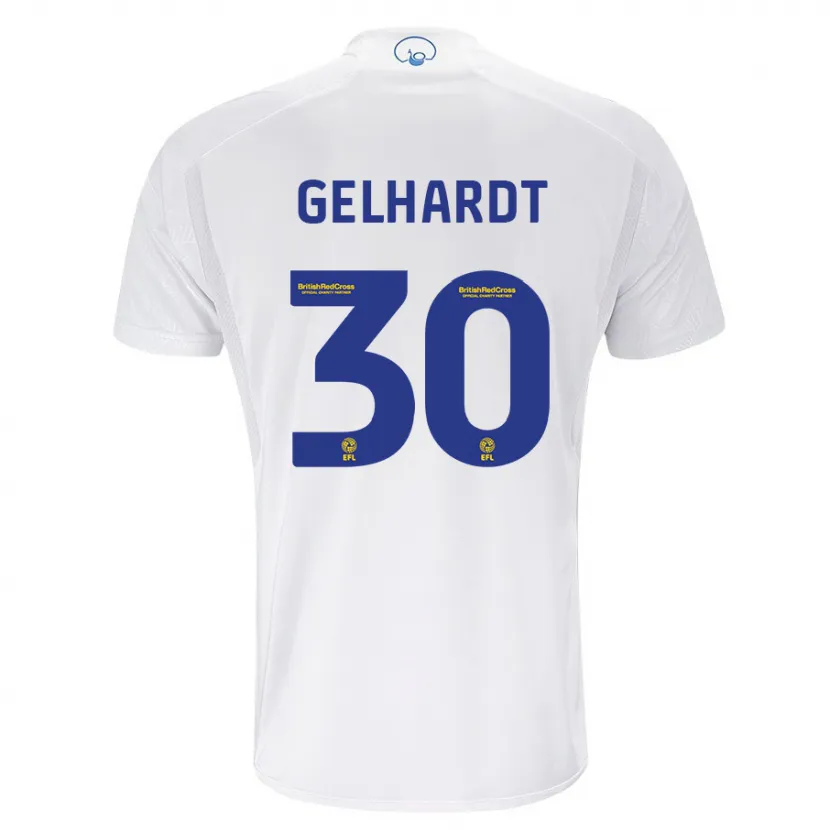 Danxen Niño Camiseta Joe Gelhardt #30 Blanco 1ª Equipación 2023/24 La Camisa