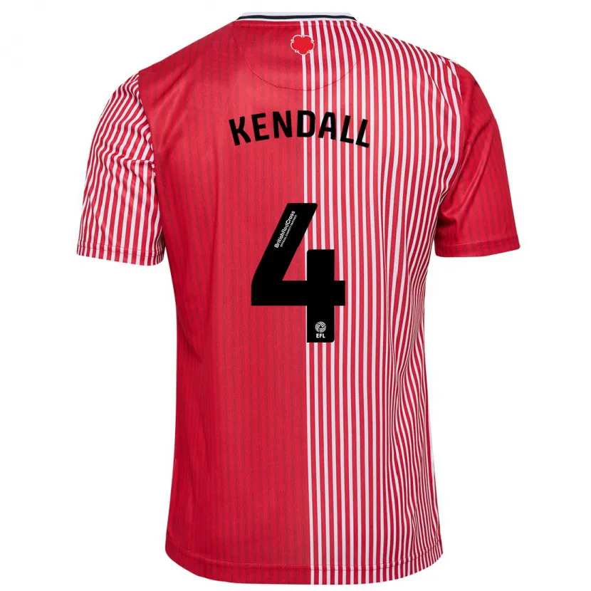 Danxen Niño Camiseta Lucia Kendall #4 Rojo 1ª Equipación 2023/24 La Camisa