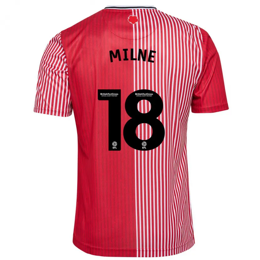 Danxen Niño Camiseta Isabel Milne #18 Rojo 1ª Equipación 2023/24 La Camisa