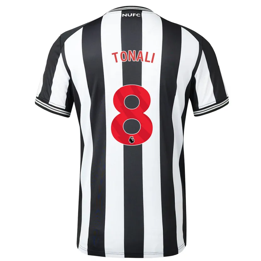 Danxen Niño Camiseta Sandro Tonali #8 Blanco Negro 1ª Equipación 2023/24 La Camisa